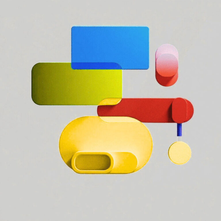 formes abstraites colorées et superposées en 3D