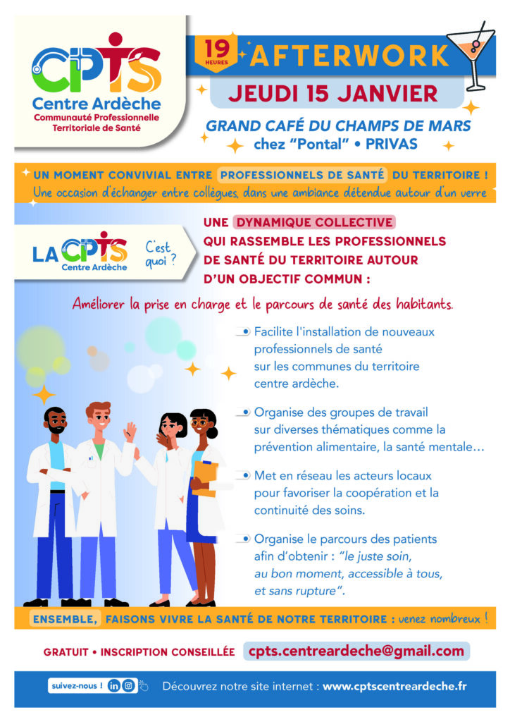 flyer complet soirée afterwork cpts centre ardèche à privas