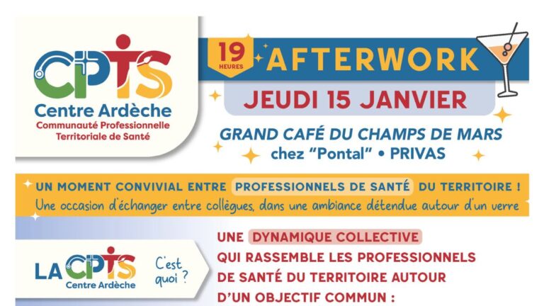 flyer soirée afterwork cpts centre ardèche à privas