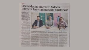 PRESSE, On parle de nous : « Les médecins du centre Ardèche montent leur communauté »