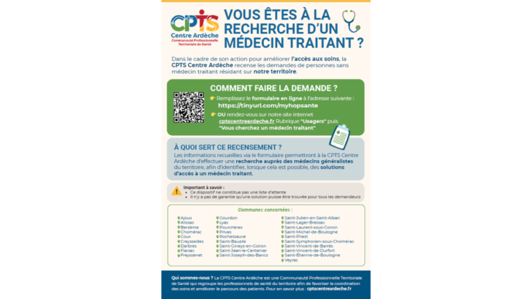 Lancement de notre Formulaire Recherche de Médecins Traitants